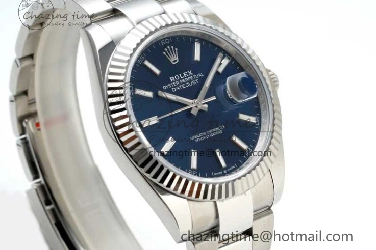 0219 DateJust 41 126334 NTF 1:1 Best Edition 904L Steel Blue Stick Dial on Oyster Bracelet VR Durable 2280